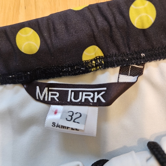 NEW Mr. Turk Sorrento Swim Trunk Tennis Polka Dot Navy Yellow Size Medium / 32 - Picture 3 of 12